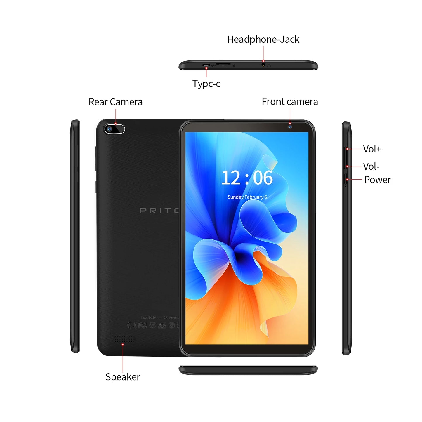 NEW  7" Inch Tablet PC 32 GB Android 11 with Quad Core Processor HD IPS Display Dual Camera WiFi with PU Protective Case Electronic Products Computer Accessories
