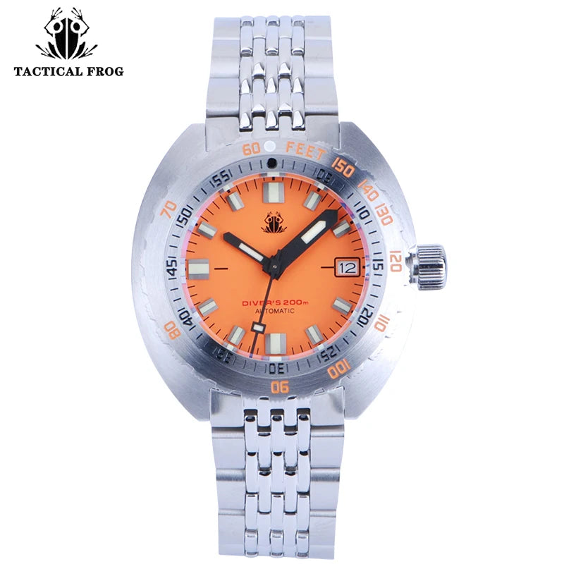 NEW Arrivals 5 Colors Diver Watch Tactical Frog SUB300T Retro Women Men Diver Watch 200M Waterproof Sapphire Mirror NH35 Automatic Mechanical Wristwatch Super Luminous Night Glowing Swimming Watch