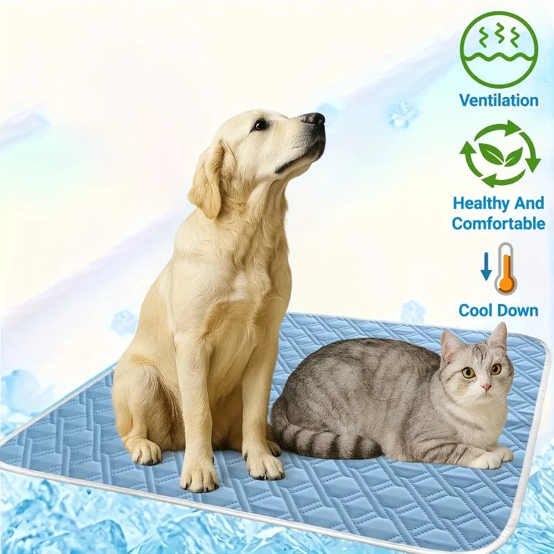 S-2XL Dog Cooling Mat Summer Ice Pad Breathable Waterproof Bed Washable Cooling Cushion for Dogs Cats Small Medium Large Pets.