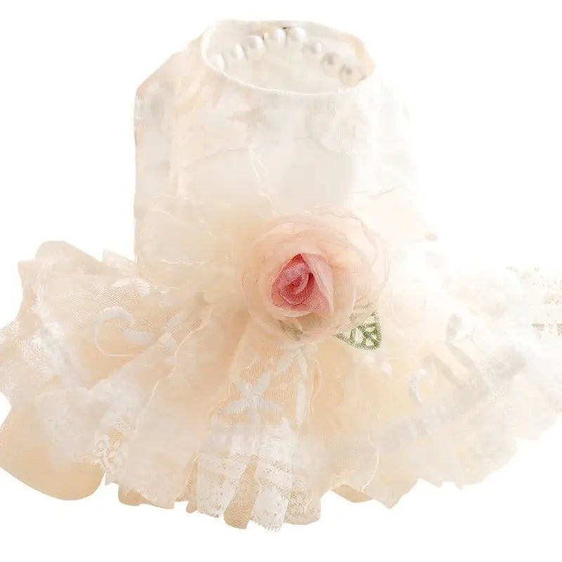 Dog Clothes Spring/Summer Thin Cat Princess Wedding Dress Vintage Flower Dress Small Dog Teddy Pet Bears