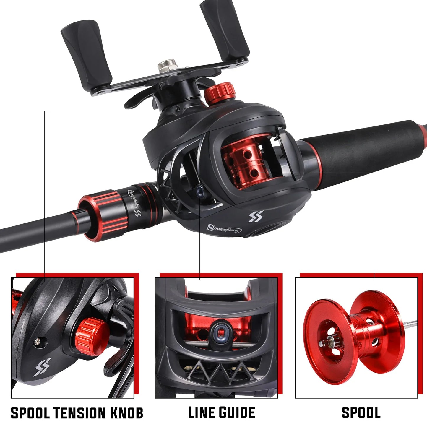 Full Set Professional  Fishing Combo 1.8-2.1m Carbon Fiber Rod  7.2:1 High Speed Reel with Diverse Lures for Freshwater Saltwater Ocean Lake Pond River Fishing Tool Sets