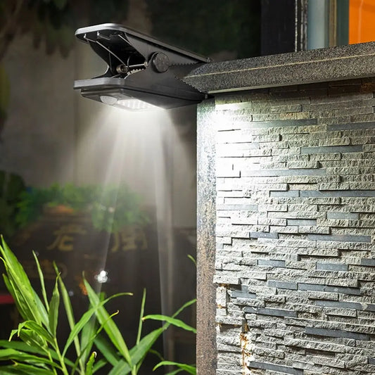 Super Bright Solar Clip Lights IP65 Waterproof Portable Human Body Induction Lighting Body Sensor Camping Garden Wall Light Home Lighting Accessories