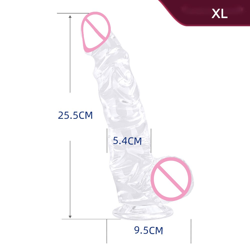 Adult 10 Inch Thick Soft Two Colors Transparent Toy for Female