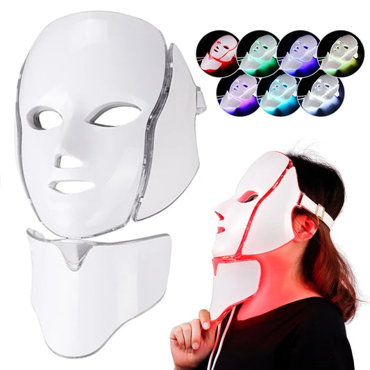NEW Arrivals Air Bag-7 Colors Light LED Skin Care Facial Beauty Mask With Neck Skin Rejuvenation Treatment Beauty Anti Acne Therapy Whitening Women Skin Care Supplies