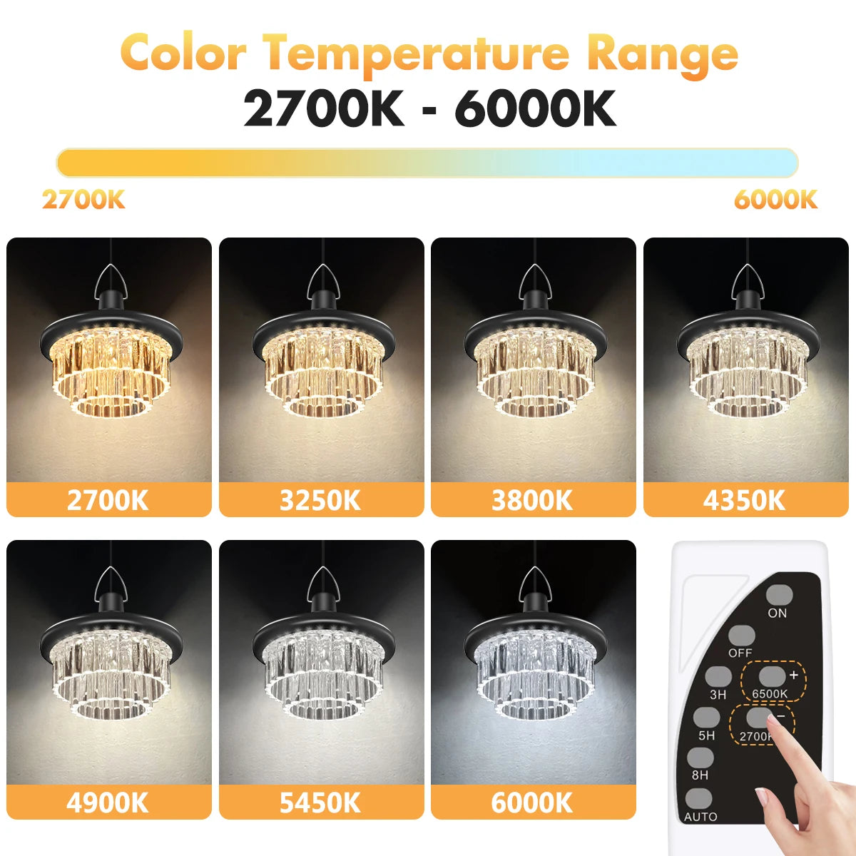 Waterproof Crystal Solar Pendent Light LED Solar Light Outdoor with Adjustable Color Changing Solar Garden Lamp for Gazebo