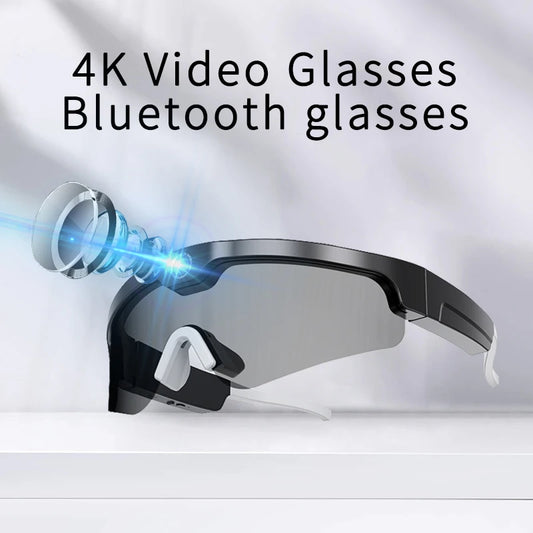 NEW 4K Mini HD Glasses 128G Card Camera, Mini Sports Glasses Camera, Bicycle Video Recorder, Polarized Sunglasses, Bluetooth Glasses Cycling Bikes Security Accessories Sports Supplies