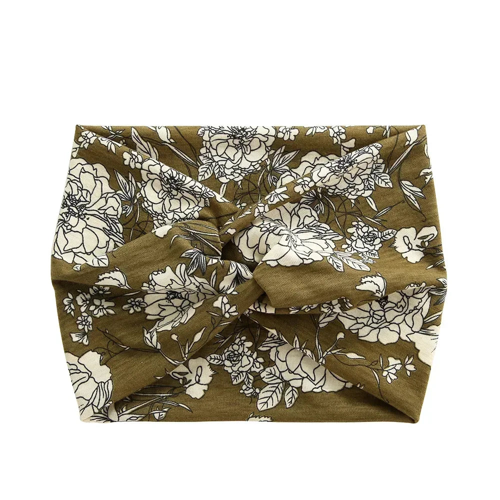 NEW Arrivals 44 Colors/Patterns Sports Elastic Wide-Brimmed Headband Unisex Solid Color Knotted Soft Anti-Slip Warm Turban Bandana Elastic Hairband Ladies Girls Fashion Apparel Accessories Clothing Supplies