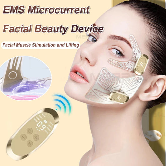 NEW EMS Facial Eye Massager Electric with Remote Control Muscle Stimulator Facial Massagers Beauty Eyes Face Lifting Fatigue Relief Women  Skin Care Supplies