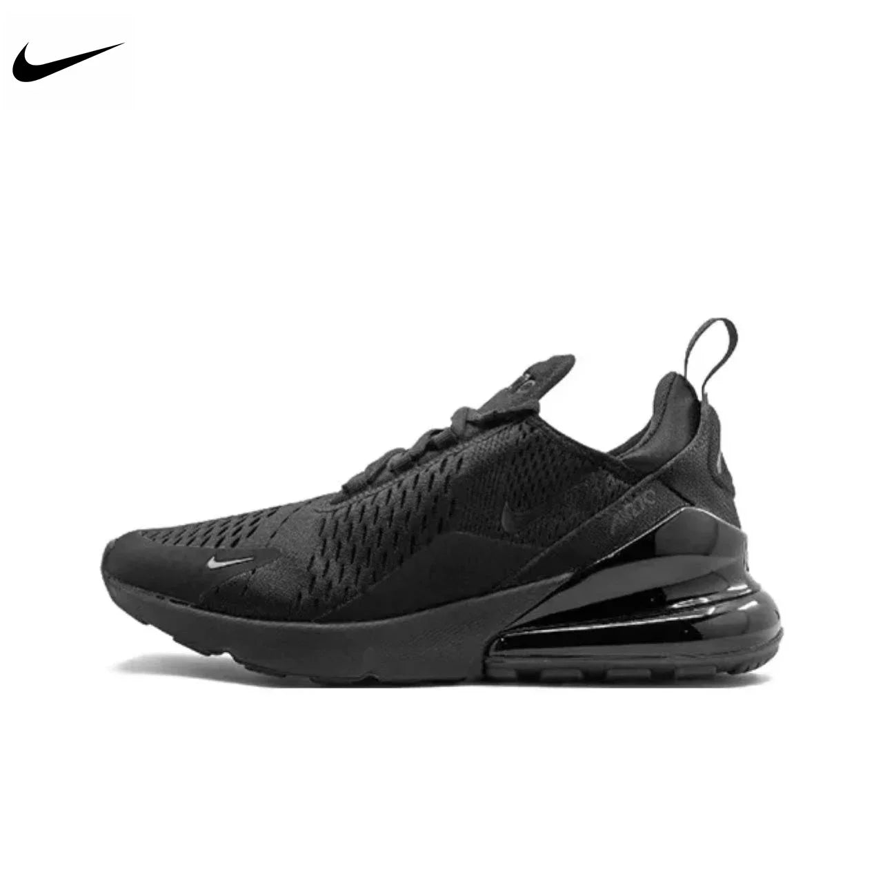 Original Nike Air Max 270 Mesh Shock Absorption Non-Slip Abrasion Resistant Low Top Air Cushion Running Shoes Unisex Black & White