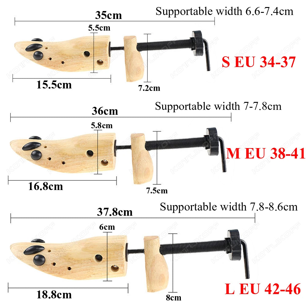 1/2PCS Set 34-46 EU Size  Wooden Shoe Trees Shaper Adjustable Shoe Stretcher Expander Men Women Unisex Length Width Shoes Extender Keeper Heels Footwear Accessories