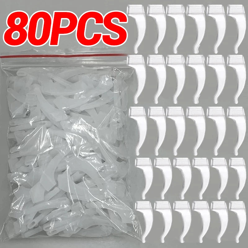 100 PCS Set Anti-Slip Silicone Ear Hooks Glasses Eyeglasses Leg Elastic Ear Grip Stopper Bracket Fastener Accessories Temple Anti-Fall Eyewear Holder Women Men Optical Accessories