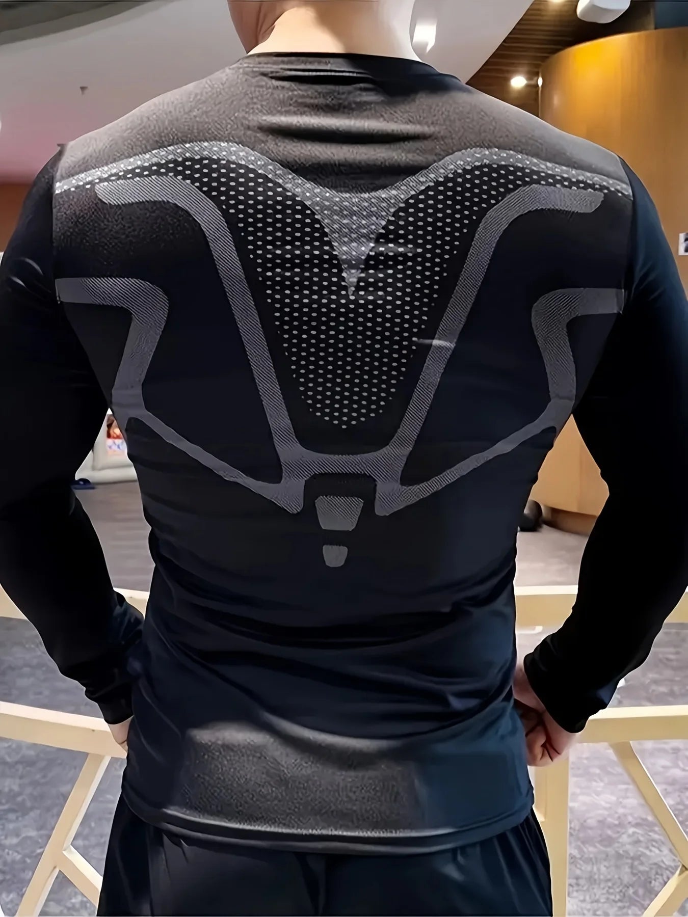S-3XL Plus Size Men's Sportswear Quick Drying T-Shirt, Elastic Compression Training Top, Breathable Running Gym Cycling Fitness Long Sleeve Shirt Men Sports Apparel Accessories