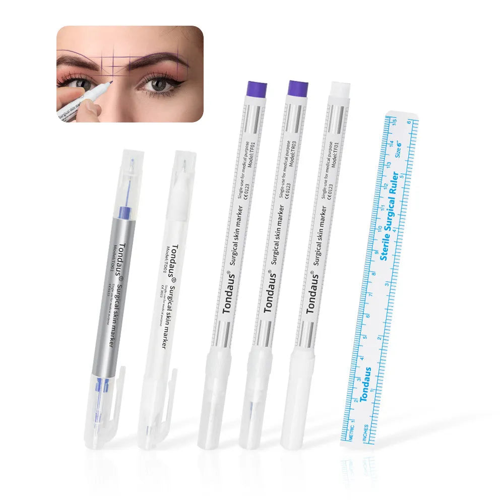 Tattoo Sterile Embroidery Marking Pen Surgical Eyebrow Mark Pen Waterproof White Floating Lip Line Positioning Pencil