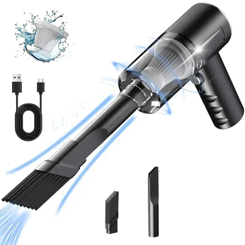 NEW Arrivals  Wireless Vacuum Cleaner Dual Use for Home and Car 120W High Power Powerful Vacuum Cleaner Black
