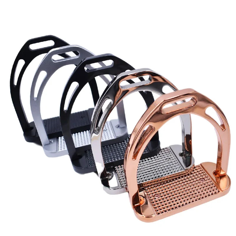 Century British Swiss Stirrup Aluminium Stirrups in Rose Gold 12 cm Extra Light Horse Equestrian Animals Supplies