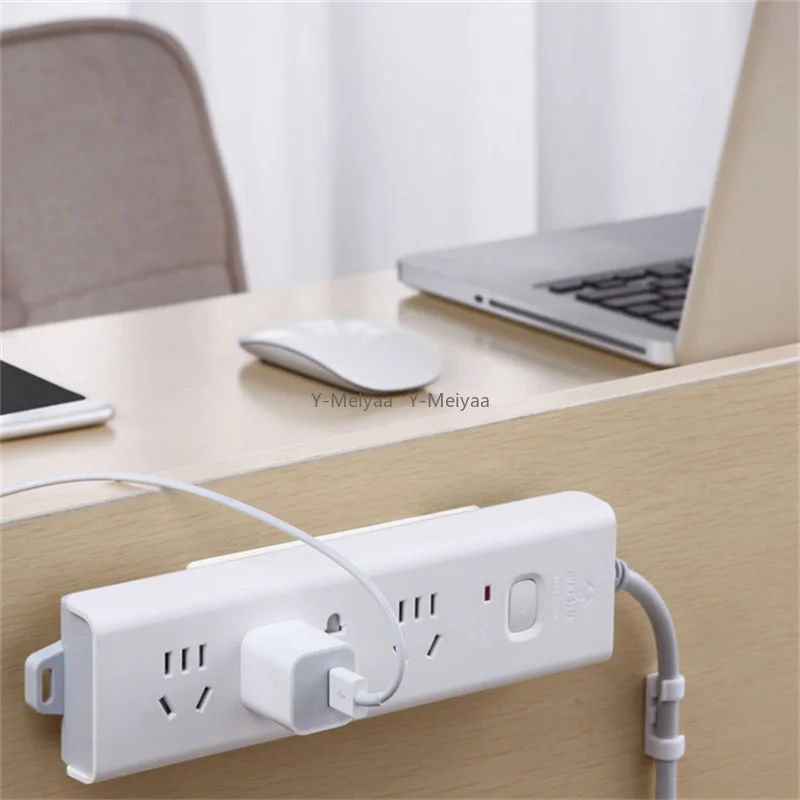 NEW Arrivals 50/100PCS Set Self-Adhesive Desktop Socket Fixer Hanging Power Strip Cable Organizer Removable Wall Holder Fixator Wall-Mounted Home Living Room