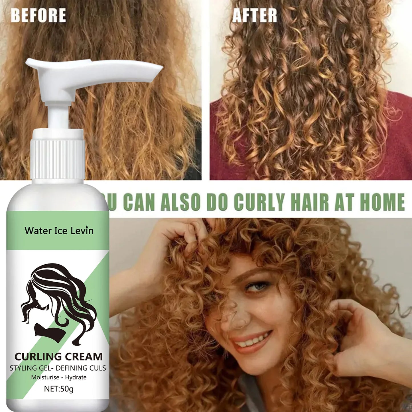 NEW Curly Hair Styling Korean Cream, Moisturizing and Smoothing Formula, Enhances the Elasticity and Shine of Curly Hair, Easy to Set Women Hair Care Accessories