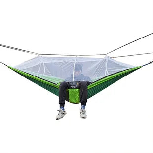 Automatic Quick-Opening Mosquito Net Hammock Outdoor Camping Pole Hammock swing  Anti-rollover Nylon Rocking Chair 260x140cm