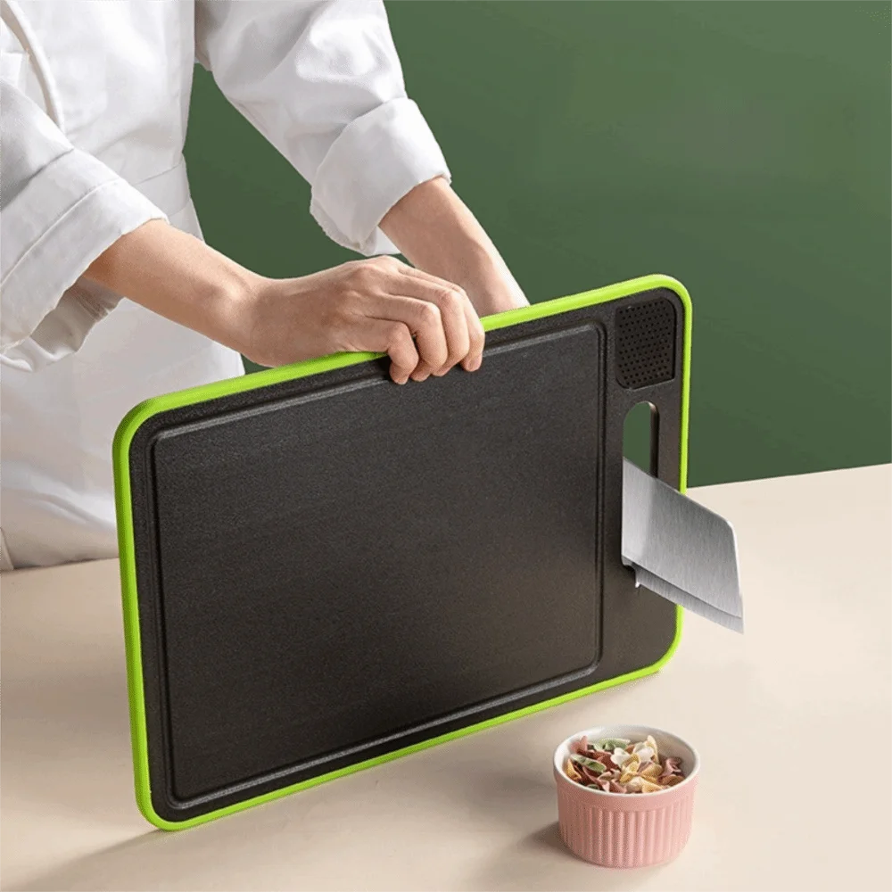 4 in 1 Defrosting Cutting Board Rectangular with Grater Sharpener Chopping Board Double Sided Quick Defrosting Tray Frozen Meat Kitchenware Utensils Tools