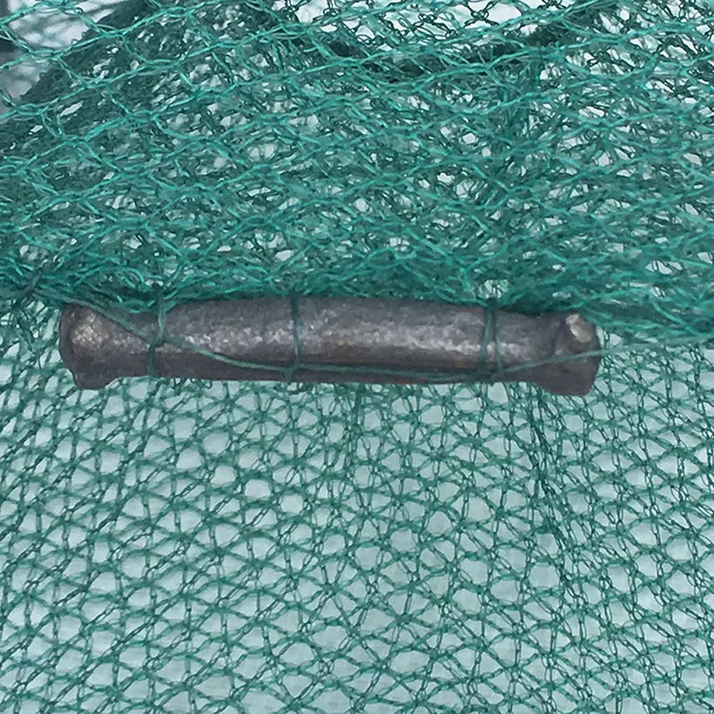 7-19 Sections 12 Holes Top Quality Professional Portable Folded Long Fishing Net 1.5M-5.5M, Crab Fish Net, Hand Casting Cage Crab Net, Mesh Trap Catcher Live Fish for Lobster