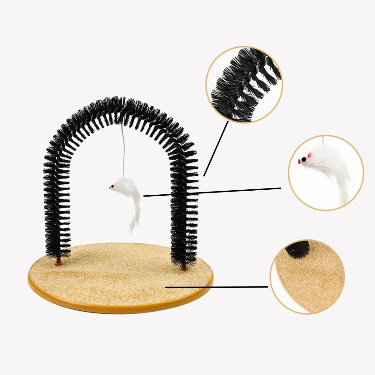 1pc - Cat Arch Self Groomer - Soothing Massages, Gentle Brushes, and Irresistible Tickle Toys for Happy Cats