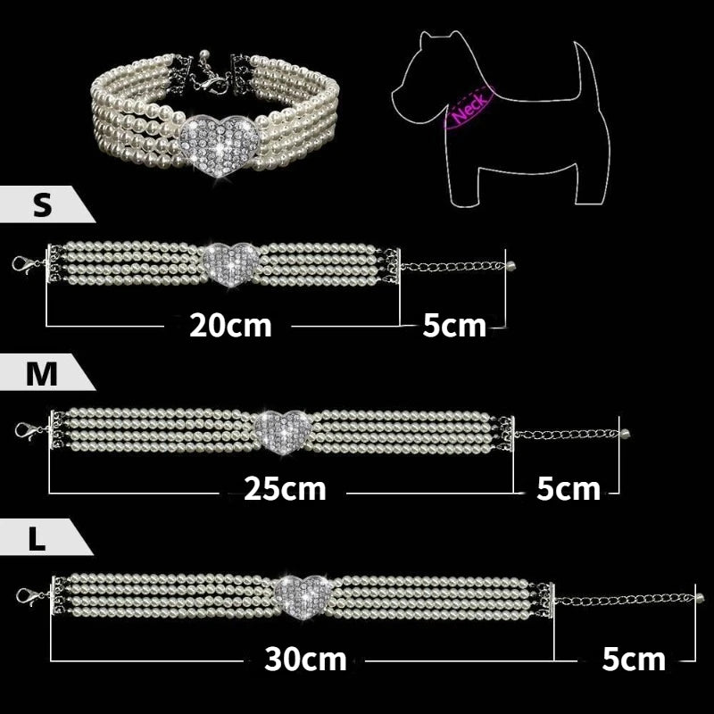 Pet Collar Puppy Cat Small Dog Luxury  Jewelry Necklace Party Pearl Collar Pet Accessories