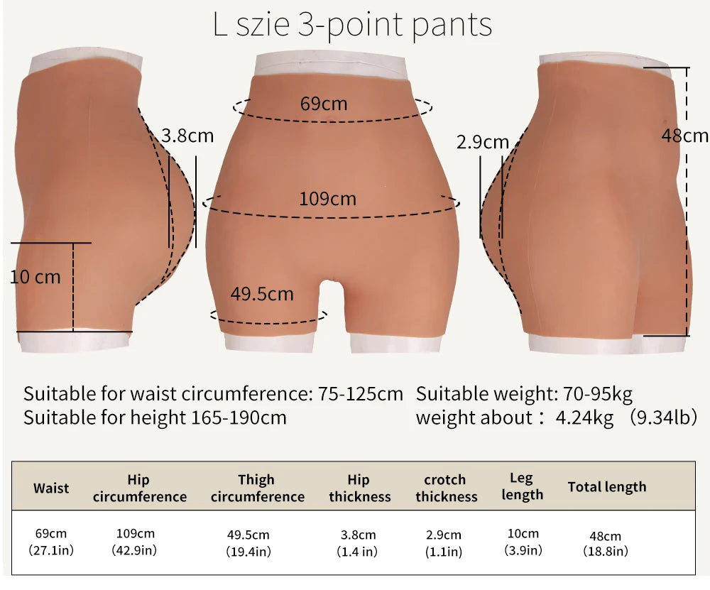 S - L Size 5 Point Pants Silicone Buttock Thick Hips Fake Buttocks Panties Enlarger Enhancement Butt Pants Silicone Buttock Cosplay Drag Queen Women Men Underwear