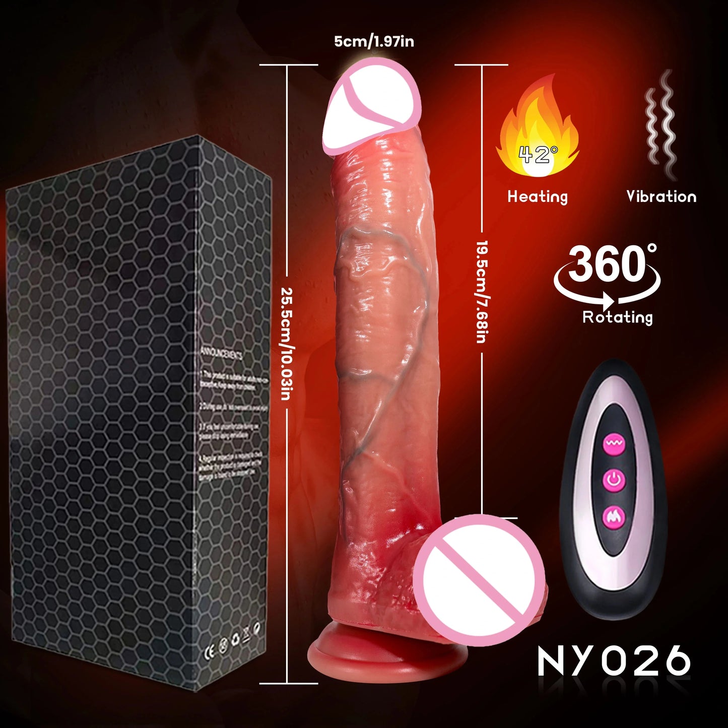 NEW 23cm Realistic Vibrator Remote Control Heated Retractable Dildo Female Oral Sex Masturbator Vaginal Anal Massager Sex Toys for Women Adults 18+ Sex Store Products
