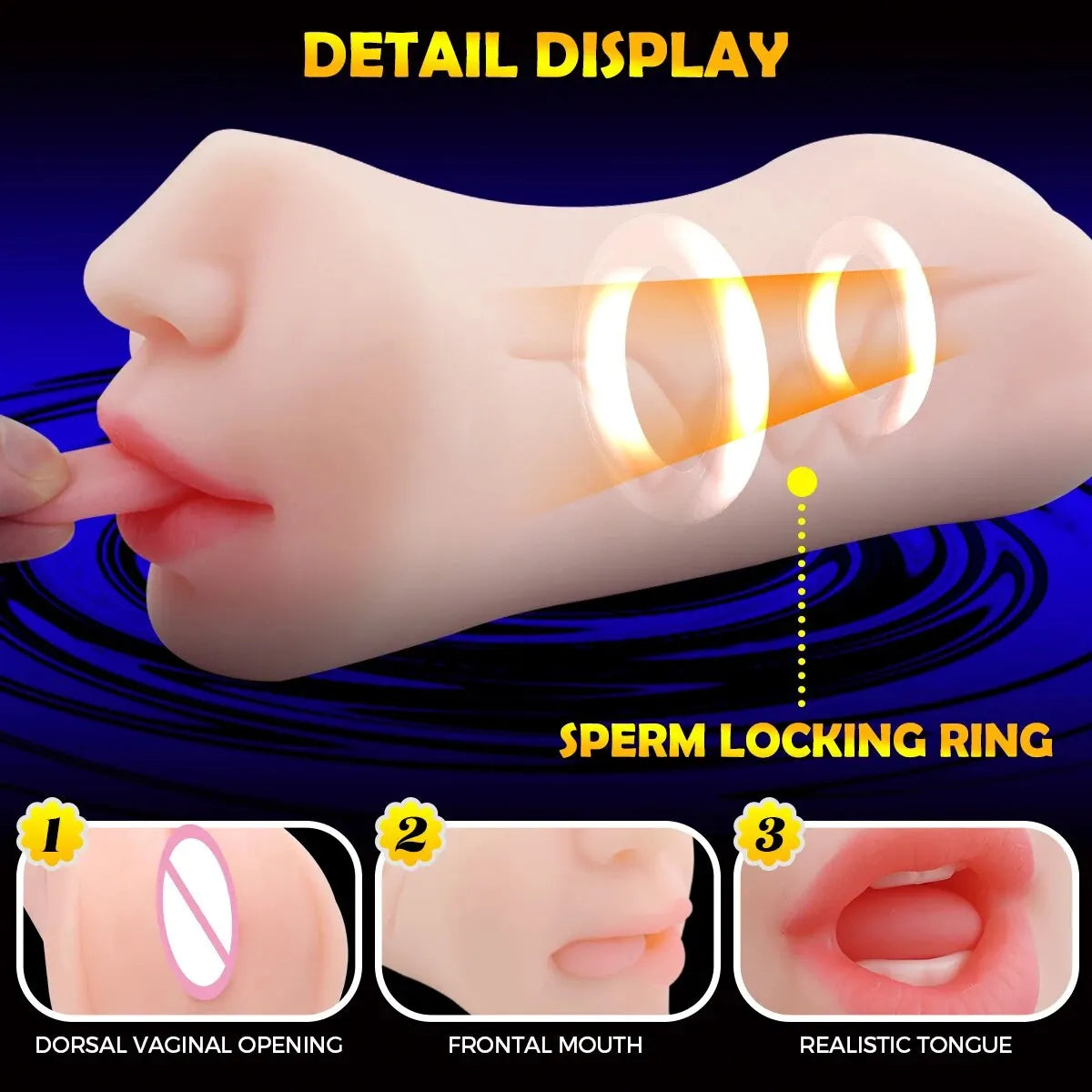 3 IN 1 Sex Toys Masturbation For Men With Three Rings Deep Throat Artificial Real Pussy Oral Male Toy Blowjob Realistic Vagina