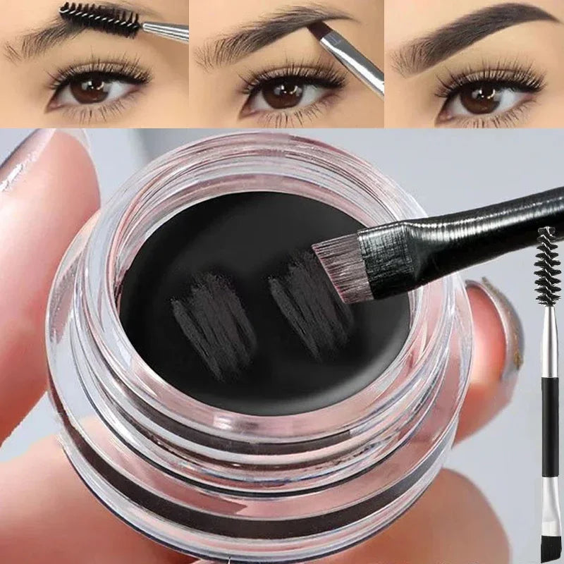 NEW Black Color Matte Wild Eyebrow Cream 3D Natural Tint Eyebrow Enhancers Gel Wax Waterproof Lasting Eye Make-Up Tools Women Ladies Cosmetic Accessories