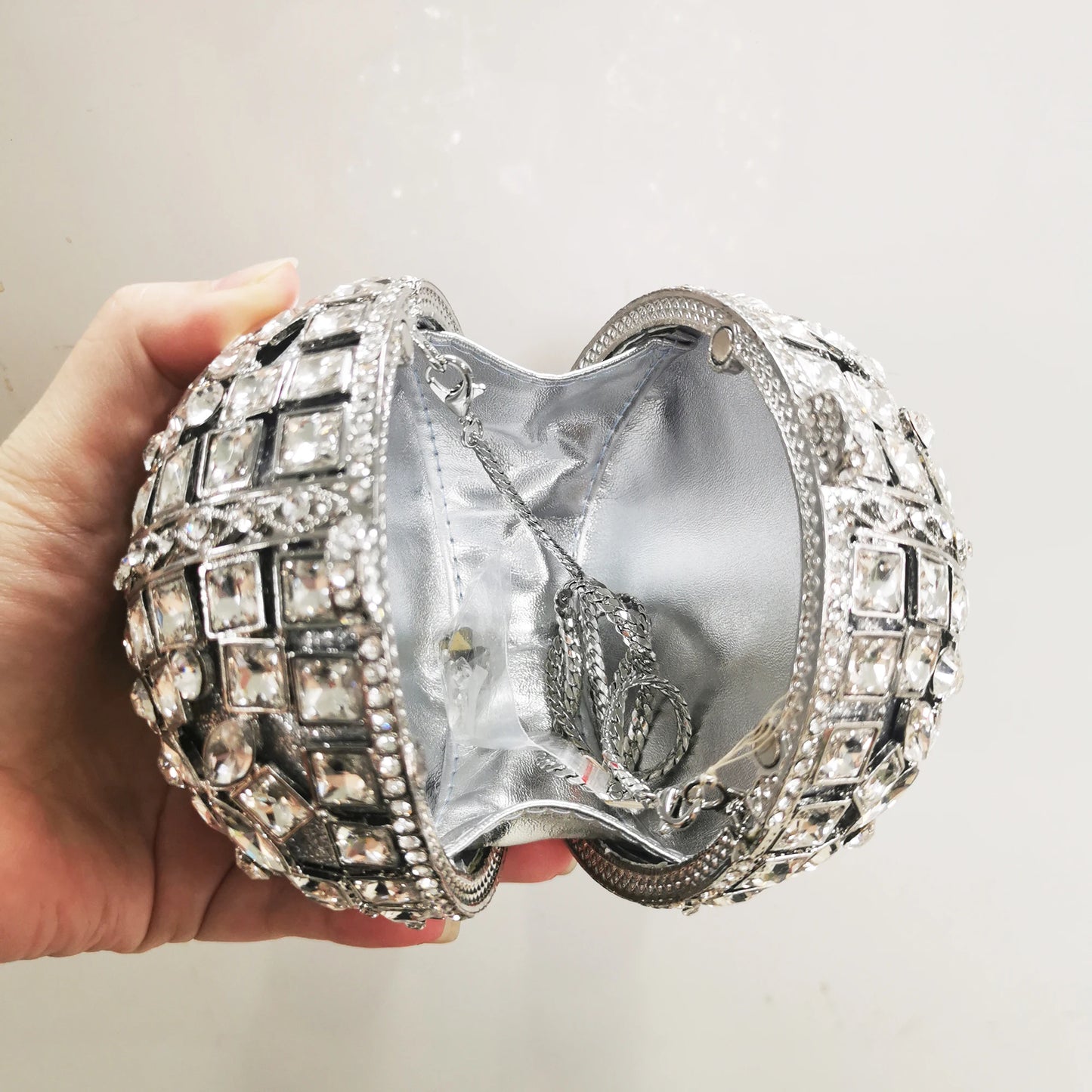 5 Colors Woman Luxury Diamond Crystal Stone Ball Shape Evening Bag Banquet Birthday Evening Wedding Party Lady Handbag Wedding Bridal Diamond Hollow Purse
