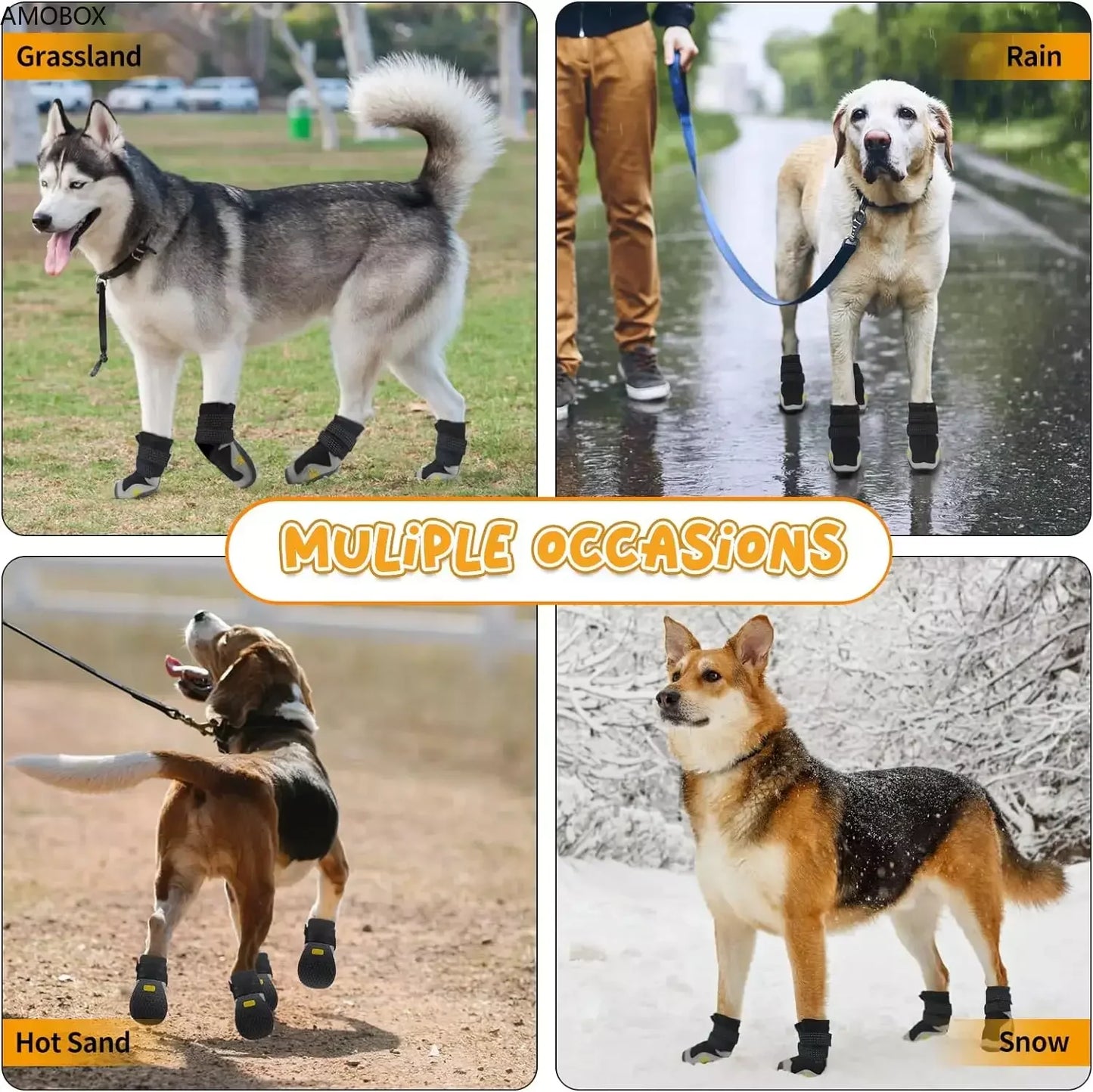 Pet Shoes with Double Belt, Breathable Mesh, Wear-Resistant, Good Dog Shoes, Go Out, Run Out, 4 PCs/Set