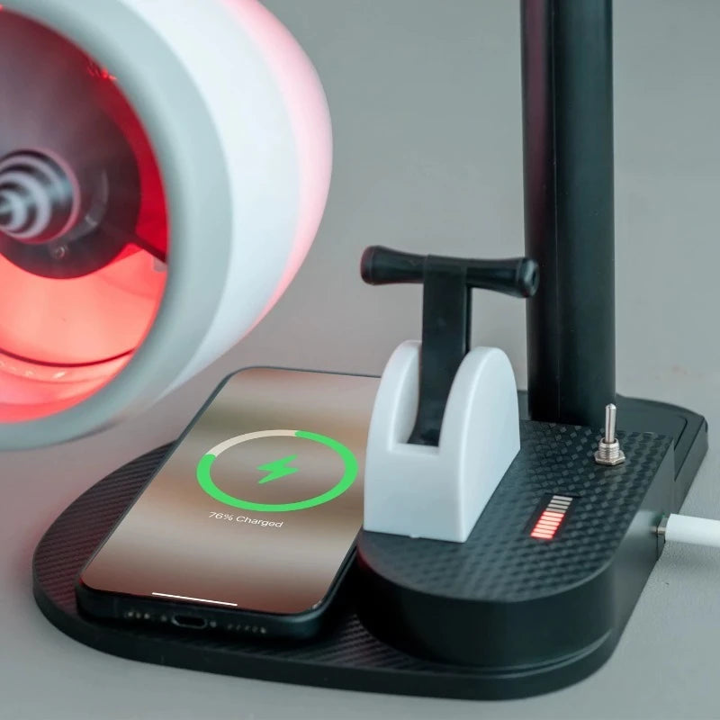 NEW LED Light Night Vision NK-1 Wireless Fast Charging Spray Fan Engine PLA Humidification Spray Turbofan Model Desktop Ornaments Toy