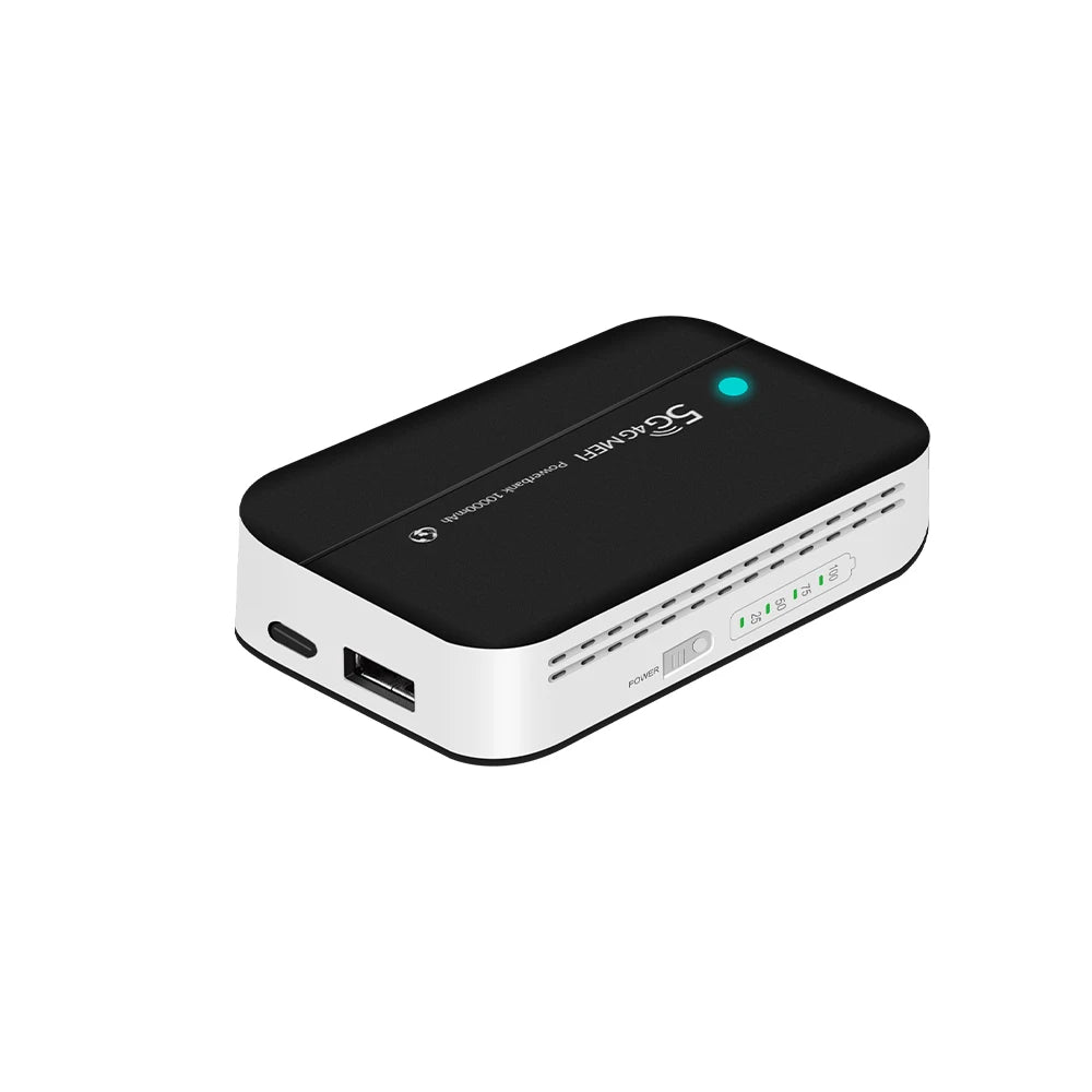 5G Modem WI-FI Sim Card Unlocked 4G LTE Wireless OEM WI-FI 6 Router 10000mAh Outdoor Travel Camping Beach Signal Booster Strong Fast Network Internet Connection Access Mini Pocket 10 User Router