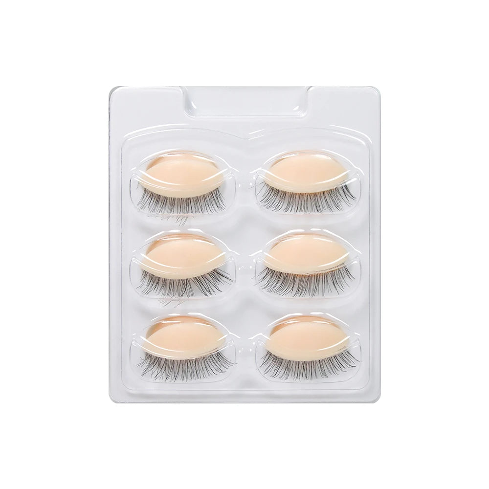 NEW 6 Colors Eyelash Portable Head Make-Up Training Mannequin With Removable Replacement Eyelids Practice Eyelash Mini Flat Model Head Cosmetic Accessories