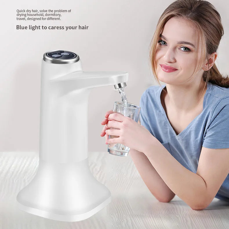 3 PCS Set Automatic Water Dispenser + Base Gray/Green/White Color Electric Water Pump Button Control USB Charge Portable for Kitchen Office Outdoor Drink Dispenser Home Office Watering Supplies