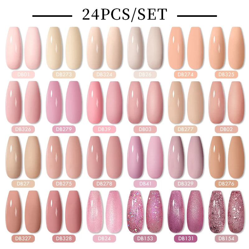 NEW Arrivals 24/40.120PCS Set Colors Gel Nail Polish Set Semi Permanent Hybrid Gel Varnish Set Base Top Coat Soak Off UV LED Nail Gel Kits Manicure Pedicure Accessories Nail Care Tools Sets Cosmetic Supplies