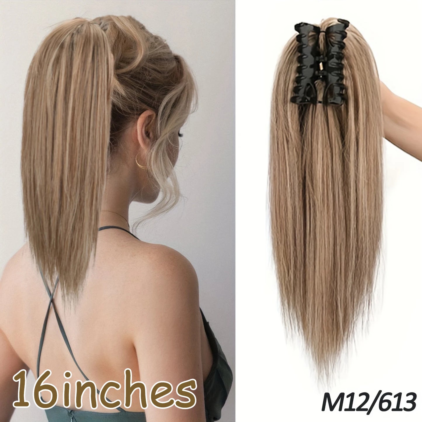 NEW  Synthetic Long Straight Wrap Around Clip In Ponytail Hair Extension Can Be Permed Heat Resistant Pony Tail Fake Hair
