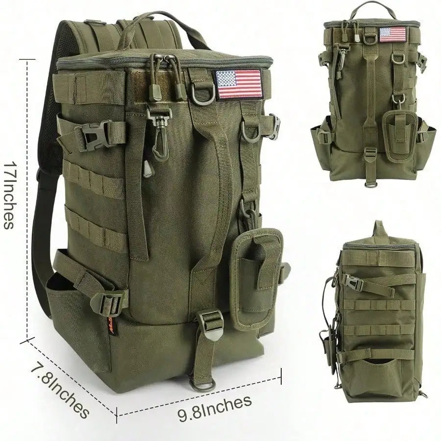 NEW Fishing Tackle Bag with Rod Holders, Large Storage, Tackle Box Backpack for Carrying Fishing Gear and Equipment, Gifts for Men Fishing Storage Organizer Bags