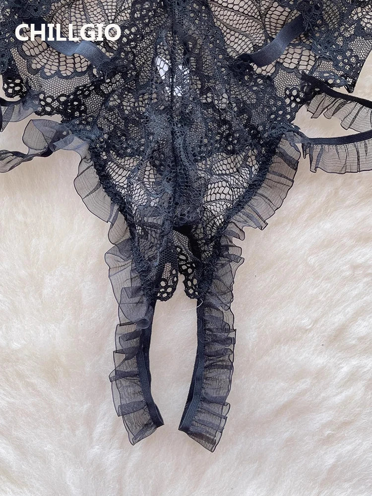 Women Transparent Lace Halter Bodysuit Fashion Erotic Bodycon Ruffle Catsuit One Piece Sexy Combination Onesie Lingerie