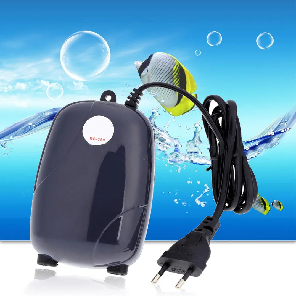 NEW Set Aquarium Air Pump Fish Tank Mini Compressor with Accessories Kit Single Double Outlet with Check Valve Tube Aquatic Accessories 220V 3W 5W