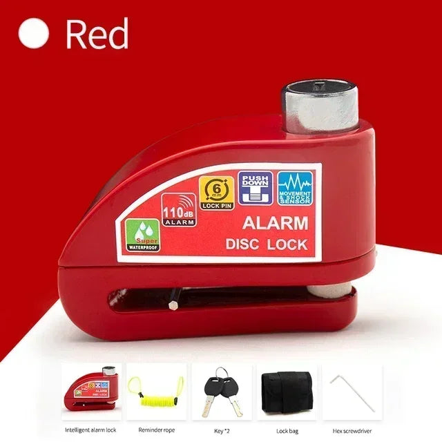 NEW Arrivals Disc Brake Alarm Lock, 5 Colors Full Set Anti-Theft and Theft Prevention, Bicycle Motorcycle Anti-Theft Alarm, Electric Scooter, Bicycle Lock, Brake Disc Lock