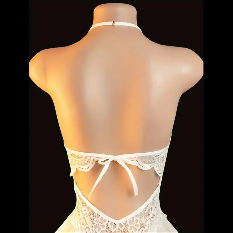 4 Colors Sexy Crotchless Lingerie For Hot Adult Women Front Buckle Bra Neck Erotic Babydoll Costume Open Night Dress Porn Sexy Underwear