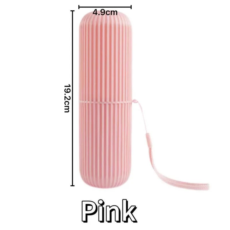 NEW Arrivals 4 PCS Set 4 Colors Travel Hotels Toothbrush Storage Box Vertical Stripe Portable Mouthwash Cup Brushing Cup Box Toothpaste Storage Cartridge Personal Care Supplies