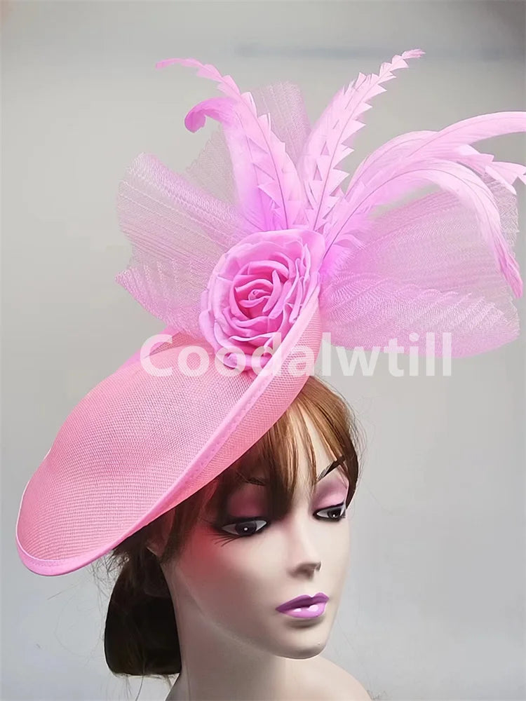 NEW Arrivals 15 Colors/Patterns Luxury Elegant Flower Fascinator Pillbox Cap Wedding Women Fascinator Hat Headband Kentucky Derby Ladies Millinery Cap Mesh Bride Hats