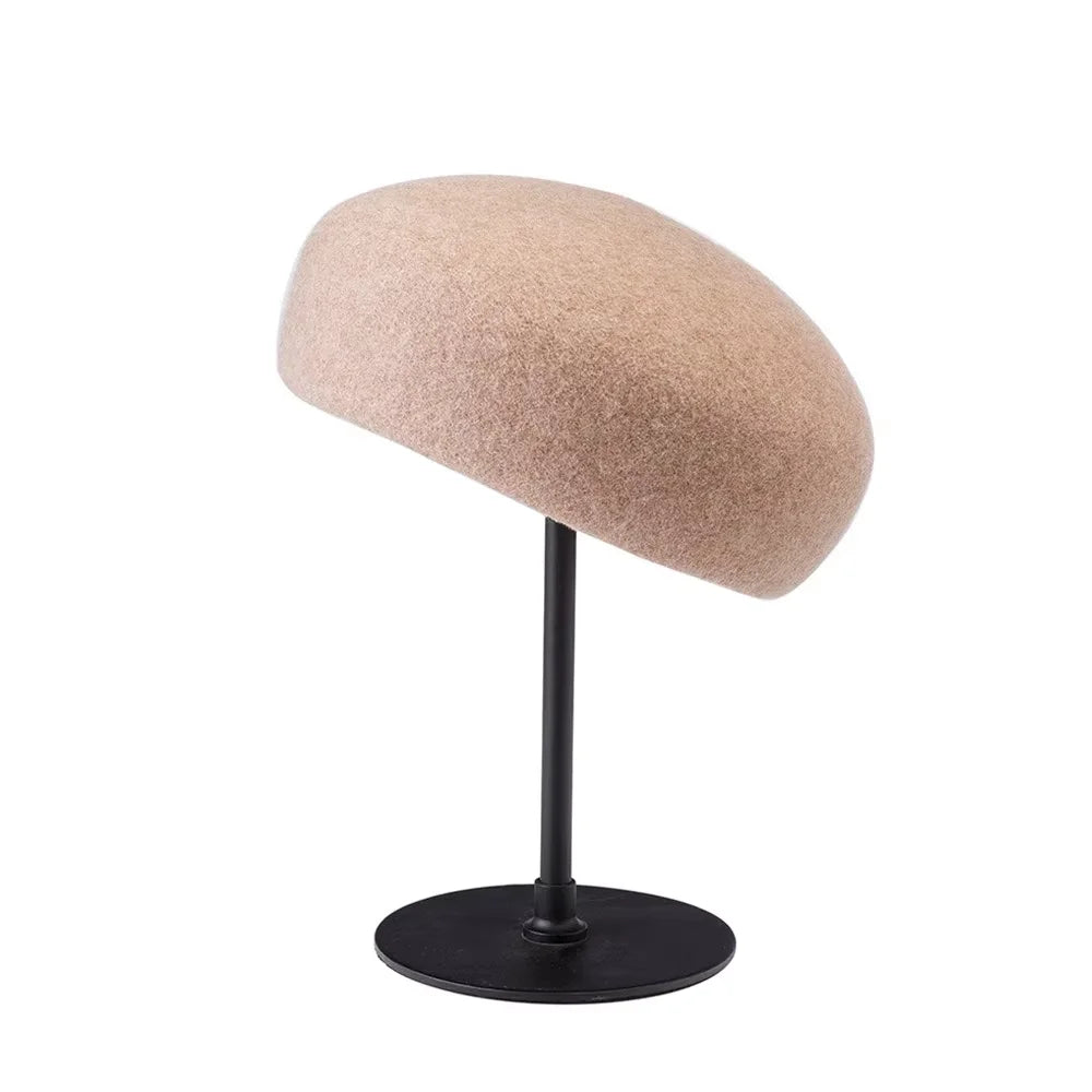 12 Colors Uzbekistan Retro Flight Attendant Ball Hat Women's 100% Wool Felt Beret Party Charming Hat Wedding Cocktail Party Medicine Box Hat