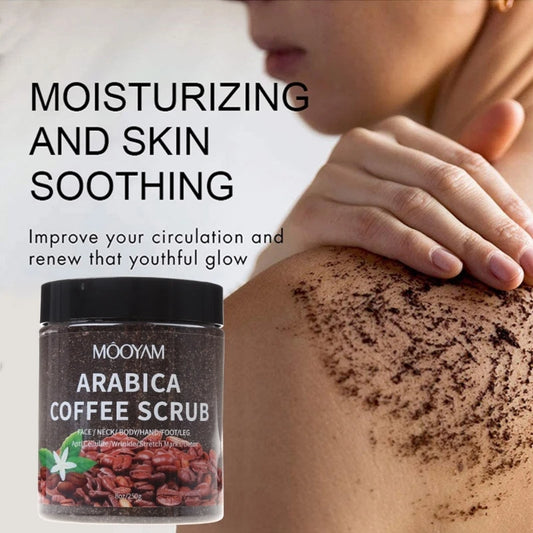 NEW Arrivals 250g Arabica Coffee Full Body Scrub Cream Dry Dead Skin Treatment Exfoliating Polish Paste Anti Cellulite Stretch Mark High Quality Arabica Coffee Powder Women Ladies Skin Care Supplies