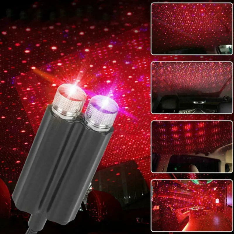 1PCS Car Roof Star Light USB LED Interior Lights Starry Atmosphere Projector Decoration Night Home Decor Galaxy Light Accessorie