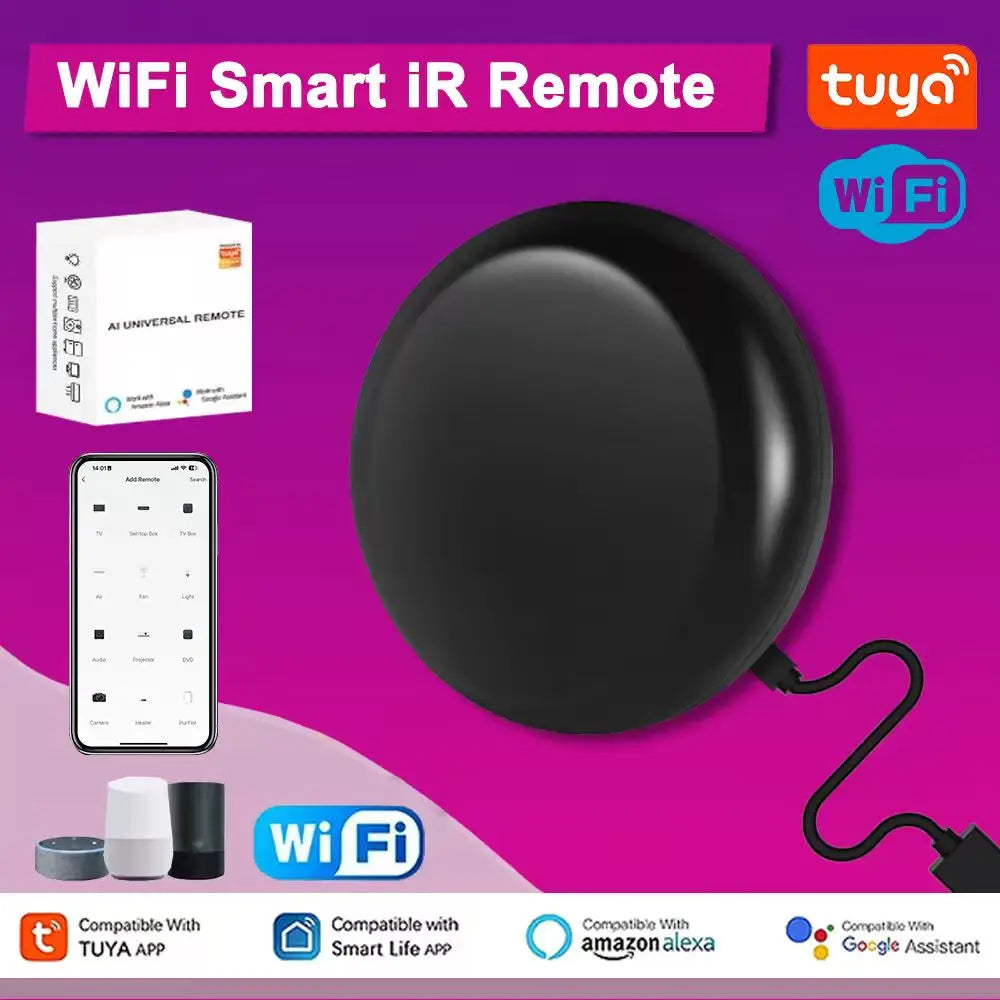 2/4/8 PCS Set TUYA APP Control WI-FI Smart IR Remote Control Smart Device Home Remote Controller for TV DVD Air Conditioner AUD Works with Alexa Voice Google Work Home Office Electronic Supplies
