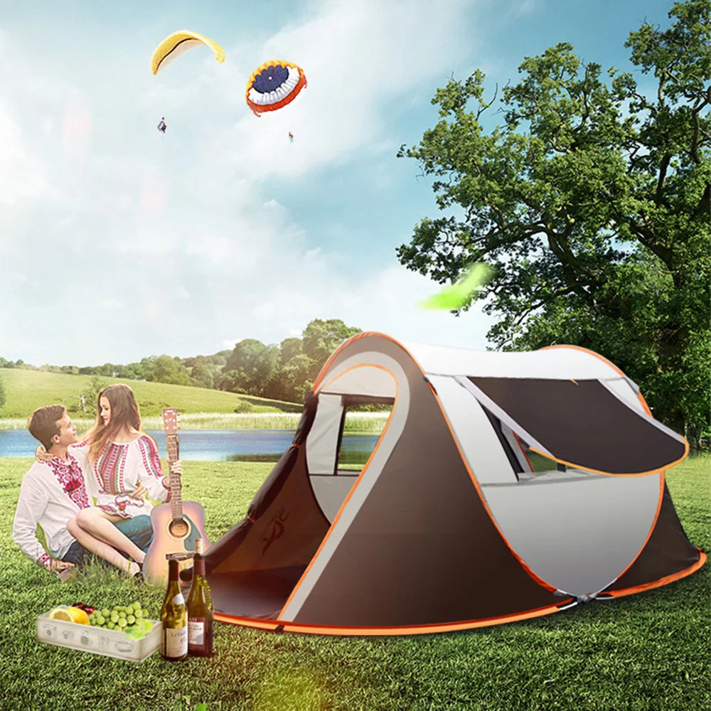Outdoor Large Camping Tent Full-Automatic Instant Unfold WaterProof Tent Family Multi-Functional Portable Dampproof Tent